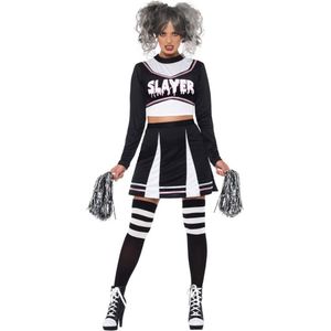 SMIFFYS - Gothic cheerleader kostuum voor vrouwen - M - Volwassenen kostuums
