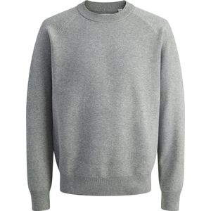 Jack & Jones - Jcofusion Knit Crew Neck - Gebreide Trui - Donkergrijs Melange