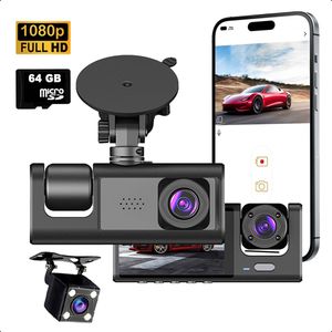 Tech Essentials® Dual Dashcam S1-Wifi Voor Auto - Met Achteruitrijcamera Universeel - Full HD - Met 64GB Micro SD-Kaart - Met Nachtzicht - APP - Voor En Achter