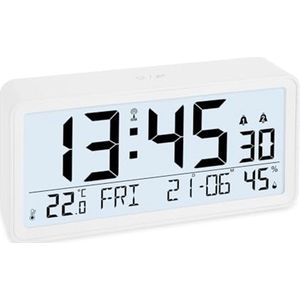 Digitale radiogestuurde wekker met XXL-cijfers | Tafelklok & Wandklok met temperatuur en vochtigheid