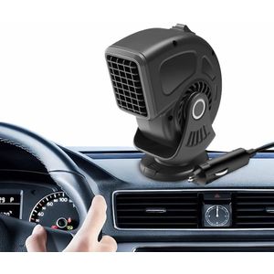 White-Label® Auto Verwarming Ventilator - Auto Kachel 12 Volt - Heater - Ontdooier - 360 Graden Rotatie - Zwart