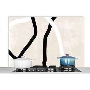 Spatscherm Keuken - Kookplaat Achterwand - Spatwand Fornuis - 120x80 cm - Roze - Minimalisme - Design - Aluminium - Wanddecoratie - Muurbeschermer - Hittebestendig