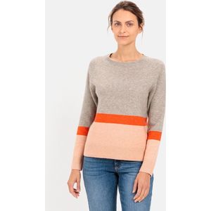 camel active Gebreide trui in kleurblokstrepen - Maat womenswear-L - Roze Grijs