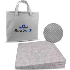 Seatwith Comfortabel wigkussen –Zitkussen orthopedisch met zachte bekleding en draagtas zorgt voor een juiste houding en maximaal welzijn – Stoelkussen voor auto, thuiskantoor