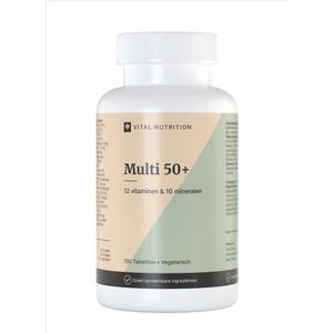 Vital Nutrition Multi 50+ - 13 vitaminen en 10 mineralen - Goed opneembaar - Onafhankelijk getest - 100 tabletten