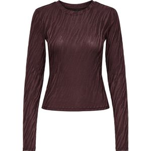 Only T-shirt Onlzele Roundneck Top Jrs 15364769 Decadent Chocol/jose Zebra Dames Maat - S
