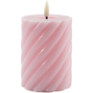 Mansion atmosphere - swirl led kaars licht roze 10x7,5cm