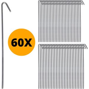 Stormharing Grondpen | 60 Stuks | Ø5 x 230mm / 30mm | Stalen Staaf | Tentharing Metaal