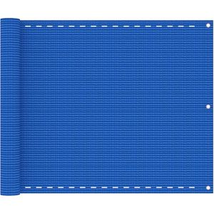 vidaXL - Balkonscherm - 75x400 - cm - HDPE - blauw