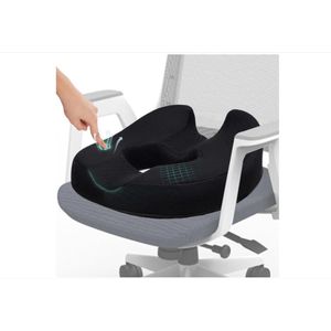 WNHB® Memory Foam Donut Kussen tegen Stuitbeenpijn - Ergonomisch Zitkussen voor Bureaustoel Auto en Gamingstoel - Zwart 39x44x14 cm