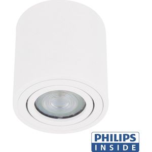 Ledmatters - Opbouwspot Wit - Dimbaar - 4 watt - 345 Lumen - 3000 Kelvin - Wit licht - Lichthoek Verstelbaar - IP44 Badkamerverlichting