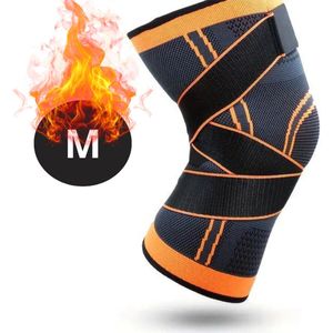 Livano Kniebrace - Sportbrace Knie - Knee Sleeves - Knee Sleeves Powerlifting - Compressie Knie Brace - Knee Wraps - Knee Support - Dames - Heren - Comfortabel - Oranje - Maat M