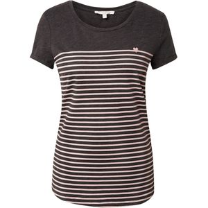Tom Tailor - 19022 - T-shirt - Donkergrijs Roze Gestreept - Lange Mouwen