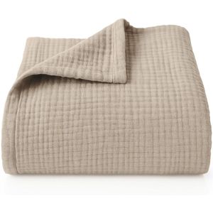 Blumtal Bedsprei Katoen Mousseline - OEKO-Tex gecertificeerd - Lichtgewicht sprei - 200 x 230 cm - Beige