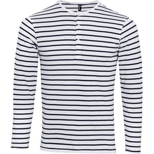 Premier Long John - Men's roll sleeve T-shirt PR218 - White / Navy - L