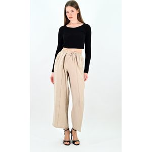 YesMooi - Wide Leg Culotte Broek - Beige - L (40) - Pantalon Dames Luchtige Broek