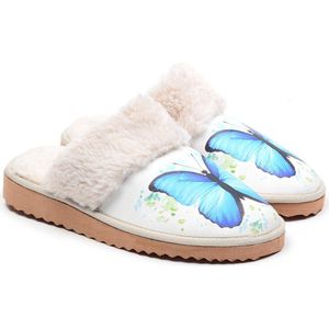 GOBY Clogs met Blue Butterfly – Handgemaakt – Hoge Kwaliteit – Maat 41