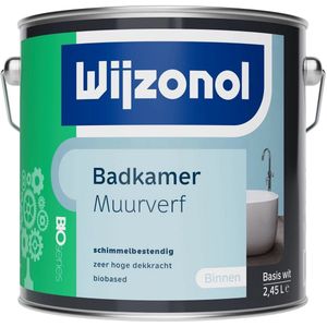 Wijzonol Muurverf Badkamer RAL 9010 Gebroken wit  2,5 Liter