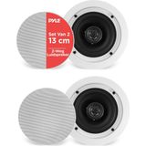 Pyle Luidsprekers - Plafondluidsprekers- Wandluidsprekers- Plafondspeakers- Inbouwluidsprekers voor Thuis - 2-Weg Speakers voor Plafond- 150 Watt - Wit