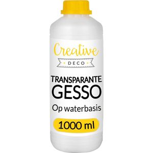 Creative Deco Transparante Gesso Acryl Primer – 1L – Schildervoorbereiding