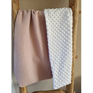 Wiegdeken - Wagendeken / Roze - Minky / Baby Creaties