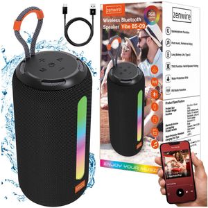 Zenwire Vibe BS-09 - Mini Draagbare Luidspreker - Bluetooth 5.3 - 26 W - Spatwaterbestendig IPX4