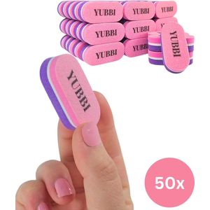 YUBBI 50 Stuks Mini Buffer Nagelvijlen - Bufferblokken - Nagelbuffer - Spons Nagelvijl - Dubbelzijdig 100/180 Grit