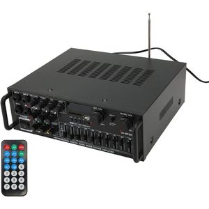 Eindversterker - EQ-ontvanger - 300W - Compacte Stereo Digitale Audioversterker - Met USB - 4 Microfooningangen
