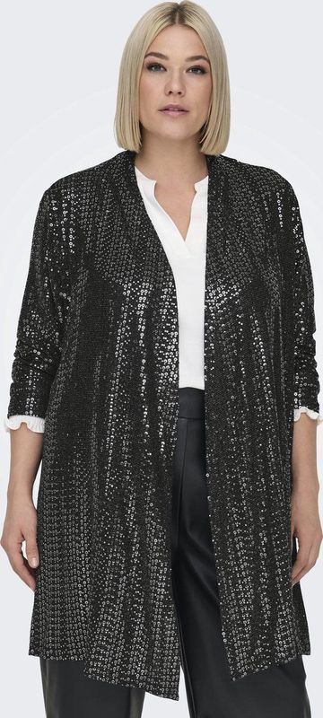 Carlolina - Vest - Pailletten Detail - Split Hals - 7/8 Mouwen