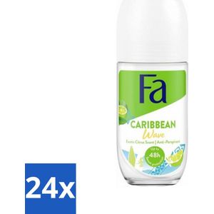Fa Deodorant Roller Caribbean Lemon 50 ml - Voordeelverpakking - 24 stuks