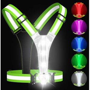 Reflecterend LED Hardloopvest met Oplaadbare Verlichting voor Veilig Nachthandelen of Fietsen