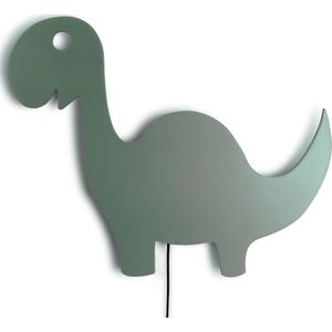 Houten wandlamp kinderkamer | Dino - groen | toddie.nl