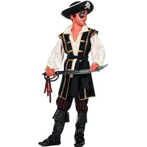 Wilbers & Wilbers - Piraat & Viking Kostuum - Le Buckanier Bruine Piraat - Jongen - Bruin - Maat 116 - Carnavalskleding - Verkleedkleding