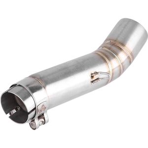Uitlaat voor motorfiets 51 mm middenbuis van roestvrij staal voor CBR500R CB500X CB500F (zilver)