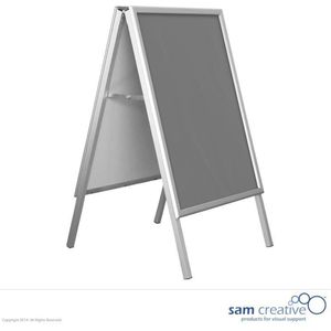 Stoepbord A-Type Standaard A0 - 118,9 bij 84,1 cm | Aluminium Dubbelzijdig Kliklijst | Posterframe Reclamebord | Binnen-Buiten Spatwaterdicht | sam creative Kliklijst Posterbord