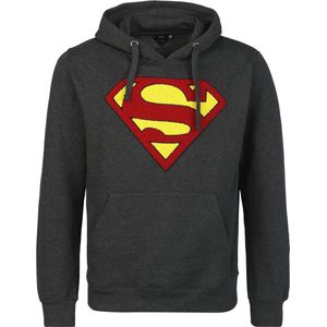 Superman Logo Trui met capuchon zwart S - Katoen - DC Comics, Fan merch, Film