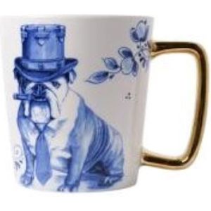 Heinen Delfts Blauw - Mok 'Hond met sigaar'