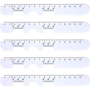 Provento - Oogafstandsliniaal 5 stuks voor nauwkeurige pupilafstandsmeting - Pupilafstandsmeetinstrumenten voor brillen - Optische meetlinialen.