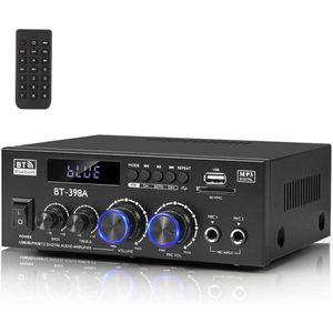 Audioversterker - Zwart - Stereo Versterker - Bluetooth - 450 W + 450 W Piekvermogen