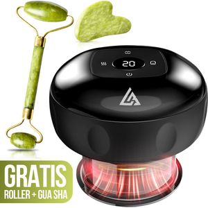LivingBoost® - Elektrische Cellulite Massage Apparaat - Inclusief Gua Sha - 12 Standen en Temperaturen - Full Body - Cupping Cups Set Massage - Cellulite Cups - Anti Cellulitis