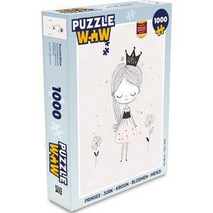 Puzzel Prinses - Jurk - Kroon - Bloemen - Meisje - Legpuzzel - Puzzel 1000 stukjes volwassenen