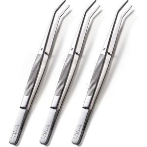 6 inch naaimachine pincet set (10-PC) - gekartelde gebogen tips - hoge precisie - roestvrij staal - naaigereedschap