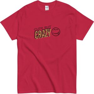 Humor T Shirt Dames Heren - Cute But Crazy - Fun Shirt voor Elke Dag - Rood - L