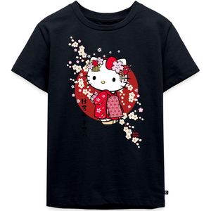 Hello Kitty In Een Rode Kimono En Kersenbloesems Premium T Shirt Kinderen