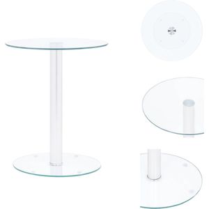 vidaXL Salontafel - transparant en zilver - 40 x 50 cm - gehard glas - Tafel