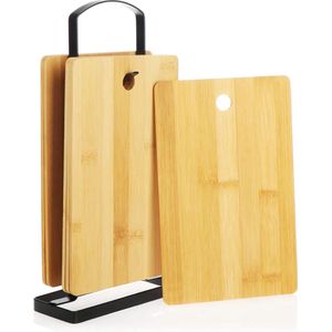 Snijplankenset Met Houder - Keukengerei - Modern Design - Snijplank - Snijplankenset - Snijplanken Set - Snijplanken - Must Have Voor In De Keuken!