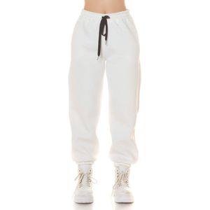 Koucla joggingbroek comfort hoge taille lounge broek wit maat M