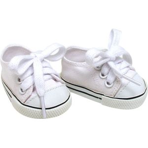 Sophia's by Teamson Kids Poppenkleding voor 45.7 cm Poppen - Canvas-Sneakers - Poppen Accessoires - Wit (Pop niet inbegrepen)