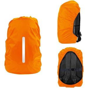 2 stuks waterdichte regenhoezen, voor rugzak, schooltas, wandelen, kamperen, fietsen, reizen M, 26 - 40 l, zwart/oranje