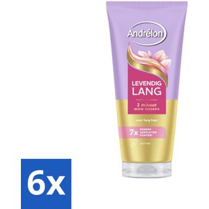 Andrélon – Haarmasker WOW – Levendig Lang – 180 ml - Voordeelverpakking - 6 stuks